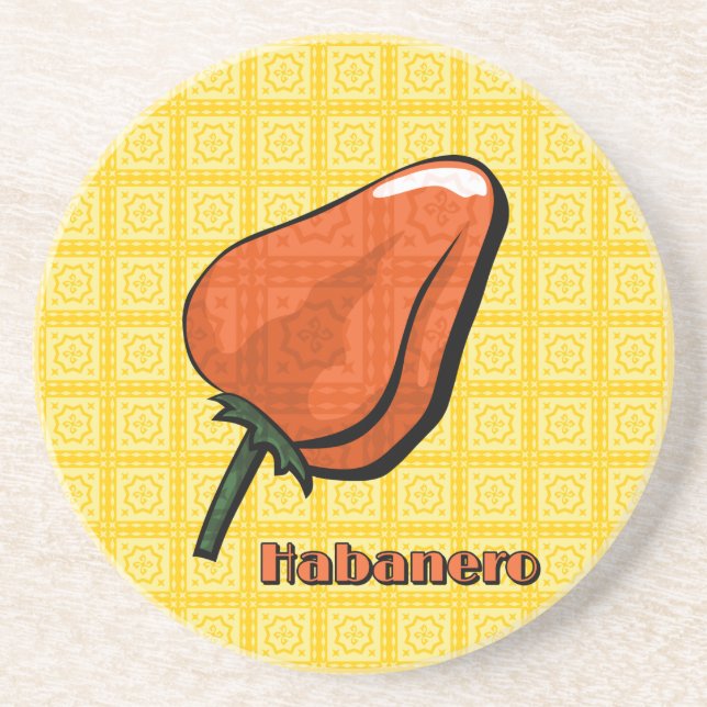 Habanero Chili Pepper Sandstone Underlägg (Framsidan)
