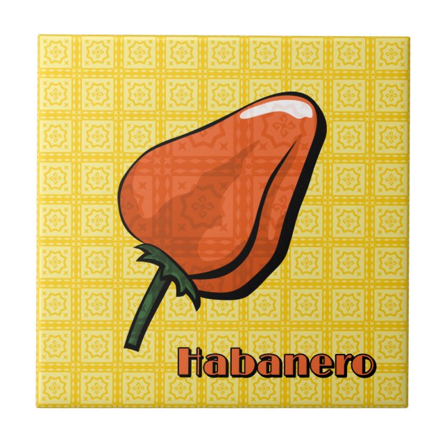 Habanero Chili Pepper Tile Kakelplatta (Framsidan)