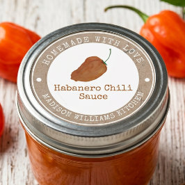 Habanero Chili Sauce Homemade | Orange Chili Runt Klistermärke