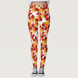 Habanero Chilies Red Peppers Orange Hett Food Leggings