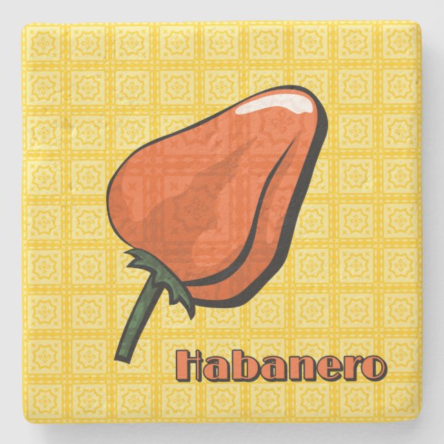 Habanero Chilipeppar Stendös Stenunderlägg (Framsidan)