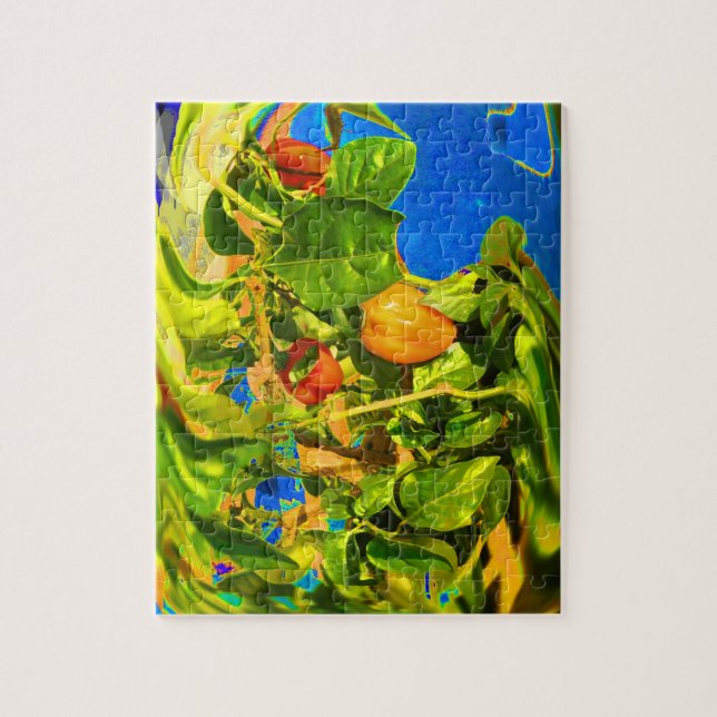 Habaneropeppar på det Trippy fotoet för växt Pussel (Vertikal)