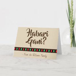 Habari Gani - Kwanzaa Helgdag Brown Tan Helgkort