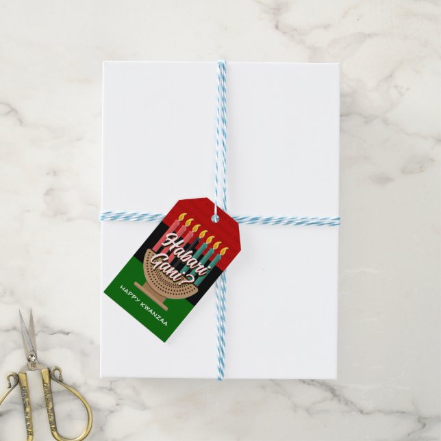 HABARI GANI Kwanzaa Presentetikett (Med Snöre)