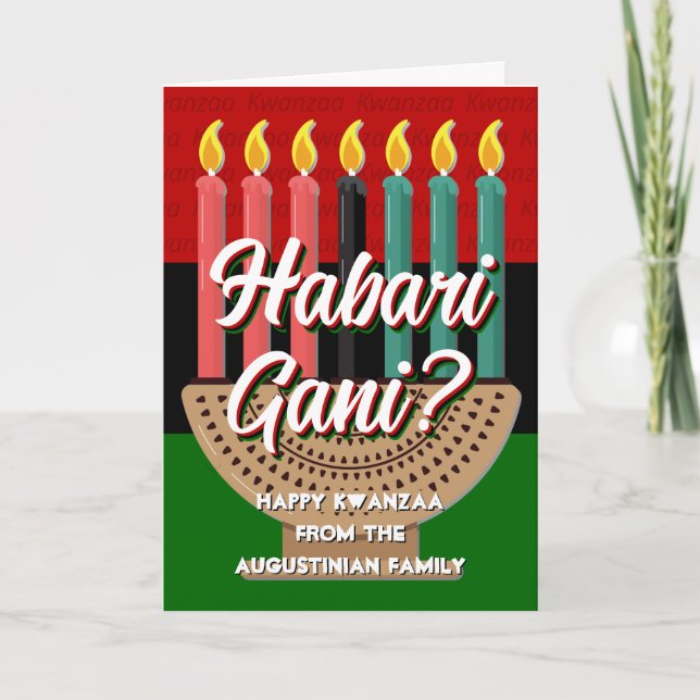 HABARI GANI Personlig Kwanzaa Helgkort (Framsida)
