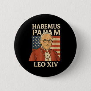 Habemus Papam Pope Leo Xiv American Flagga katolik Knapp