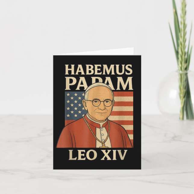 Habemus Papam Pope Leo Xiv American Flagga katolik Kort (Framsida)