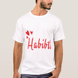 Habibi Habibti och Arabiska Ord för min Kärlek Fun T Shirt