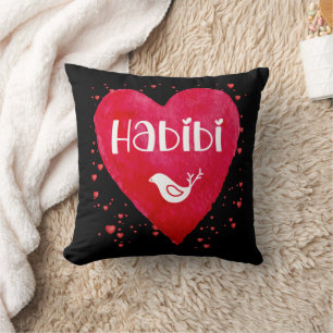 Habibi, hjärta, kärlek, arab relative, vän kudde