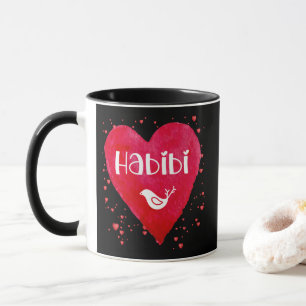 Habibi, hjärta, kärlek, arab relative, vän mugg