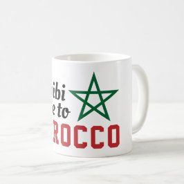 Habibi Kom till Marockos Flagga Red Grönt Star Kaffemugg