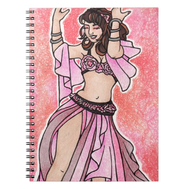 Habibi rosa belly dancer anteckningsbok (Framsidan)