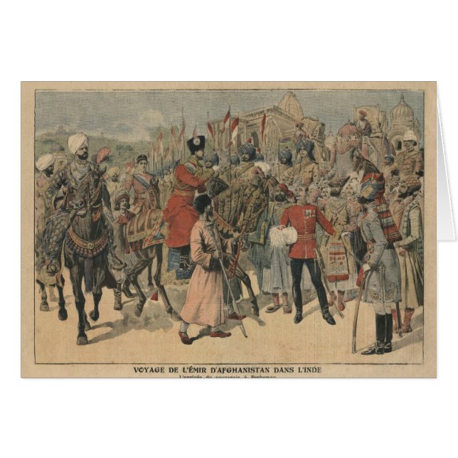 Habibullah Kahn Emir av Afghanistan Hälsningskort (Framsidan Horizontal)