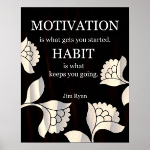 Habit-Motivational Art-utskrift Poster
