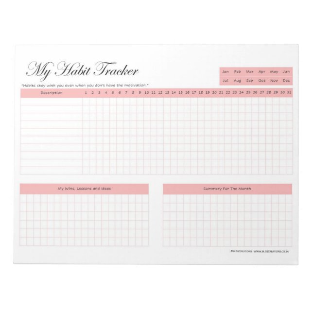 Habit Tracker Anteckningsblock (Framsida)