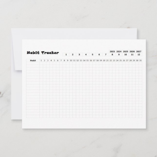 Habit Tracker Card Tack Kort (Framsida)