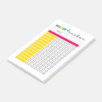 Habit Tracker Planner Journal Page Post-it Block