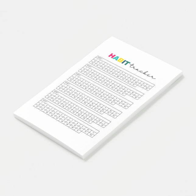Habit Tracker Planner Journal Post-it Block (Vinklad)