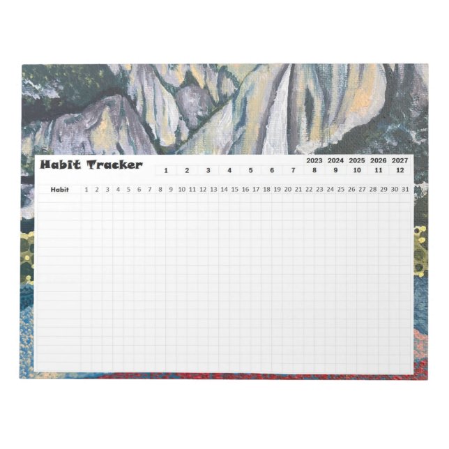 Habit Tracker Yosemite nationalpark Anteckningsblock (Framsida)