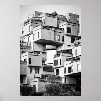 Habitat 67 Montreal Monochrome Poster
