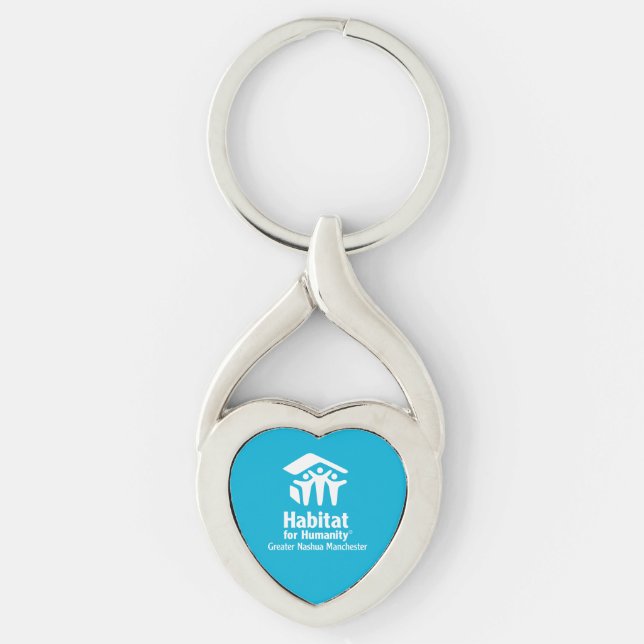 Habitat GNM logonyckelring Twisted Heart Silverfärgad Nyckelring (Framsidan)