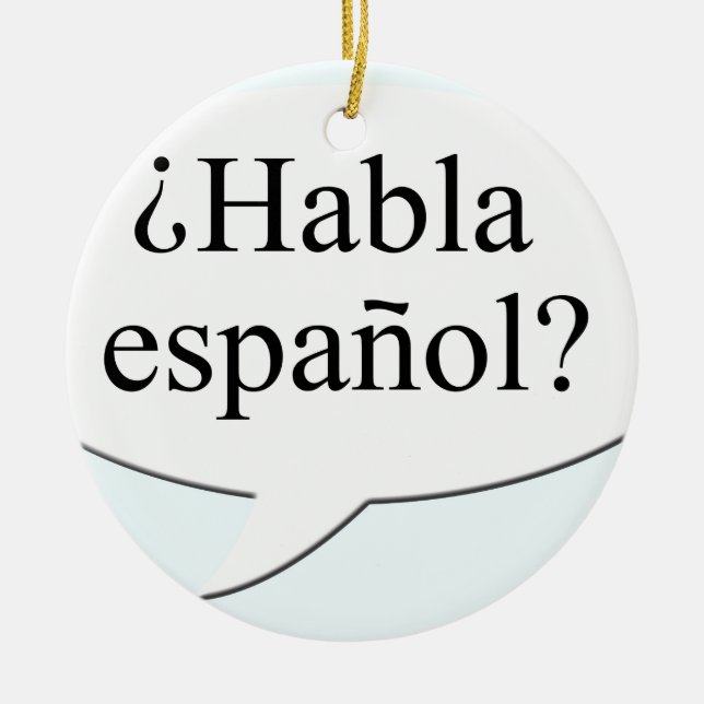 Habla español? Talar du spanska? Julgransprydnad Keramik (Framsidan)