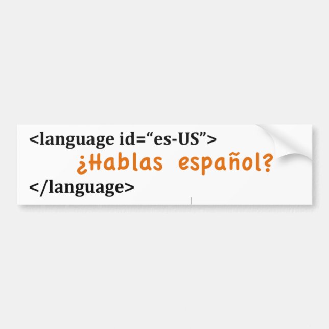 ¿ Hablas español? Bildekal (Framsidan)
