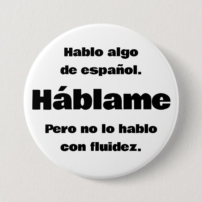 Hablo Algo De Espanol Button Knapp (Framsida)