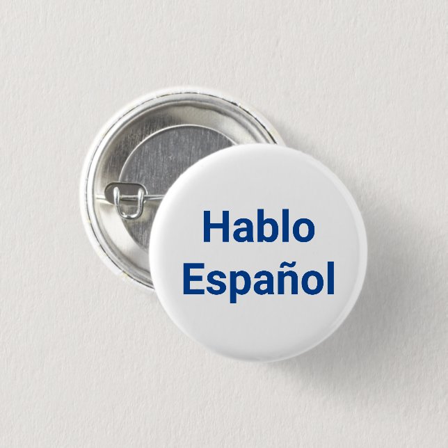 Hablo Español blå vit jag talar spanska Knapp (Framsida & baksida)