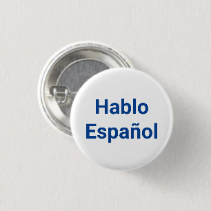 Hablo Español blå vit jag talar spanska Knapp