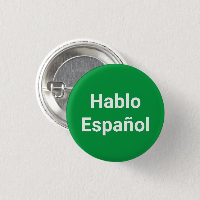 Hablo Español grönt I Talar spanska knappar (Framsida & baksida)