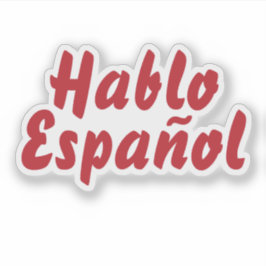 Hablo Español Jag talar spanska Röda typografiska Klistermärken