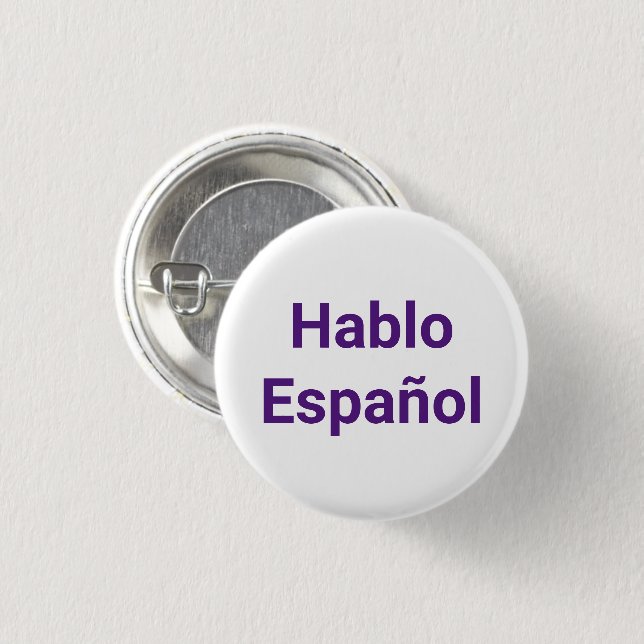 Hablo Español lila white I Spanska Knapp (Framsida & baksida)