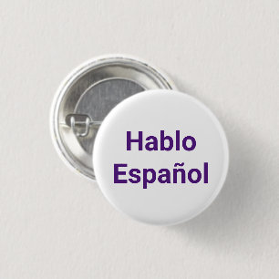 Hablo Español lila white I Spanska Knapp
