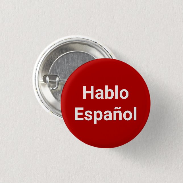 Hablo Español röd vit Jag talar spanska knappar (Framsida & baksida)