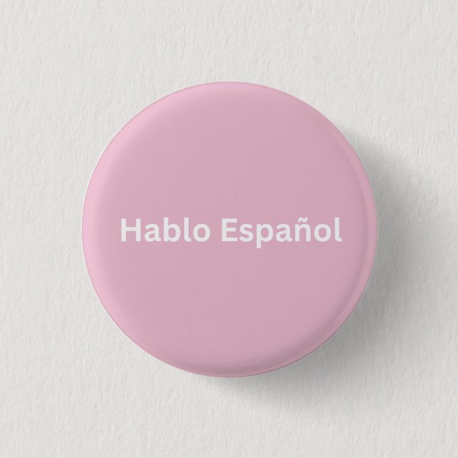 Hablo Español Rosa & vit I Spanska Knapp (Framsida)