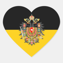 Habsburg flagga och Imperial Jacka av Arm Hjärtformat Klistermärke
