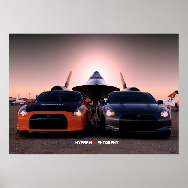 ’Habu’ Nissan GT-R och SR-71 Blackbird Poster (Framsidan)