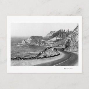 Hacenta Head Lighthouse och Oregon Kusten Highway Vykort