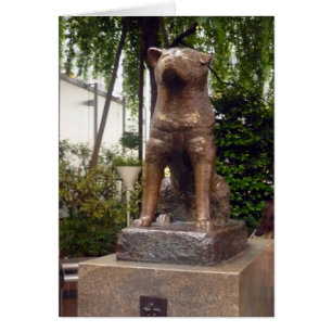 hachikō statue hälsningskort