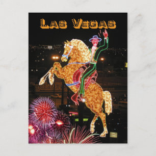 Hacienda Horse and Rider neon Sign, Las Vegas Vykort