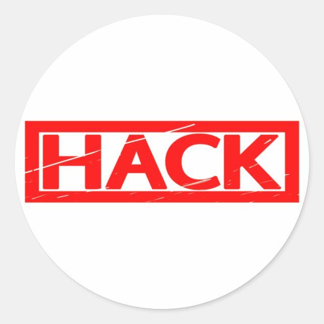 Hack Frimärke Runt Klistermärke (Framsida)
