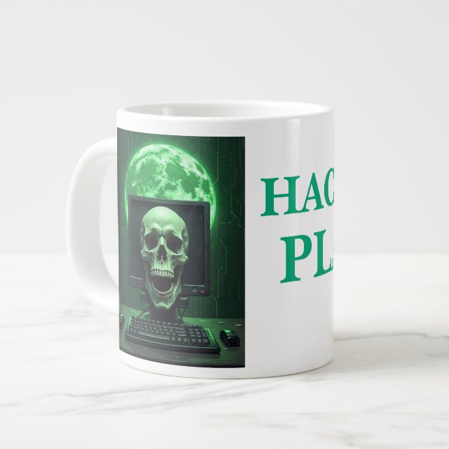 HACK PLANET - IT-dominans börjar här Jumbo Mugg (Framsida vänster)