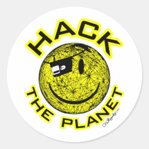 Hacka planet runt klistermärke