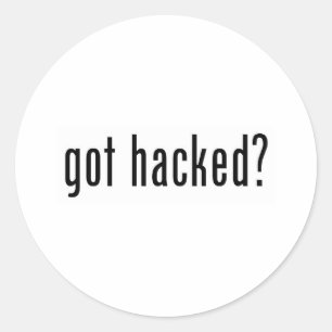 hackad har? runt klistermärke