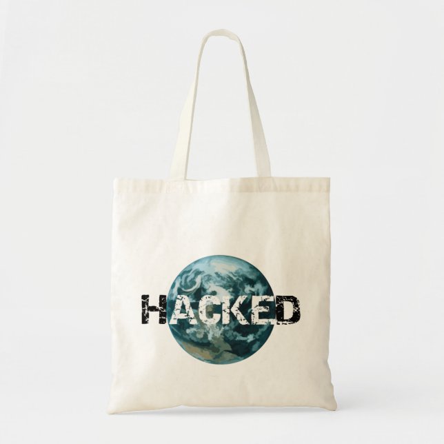 Hackad Planet Earth Commuter Bagings Tygkasse (Framsidan)