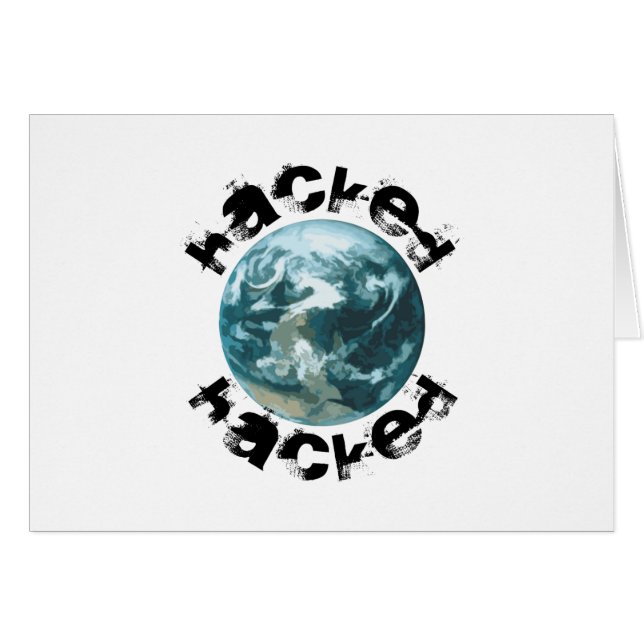 Hackad Planet Earth Hälsningskort (Framsidan Horizontal)