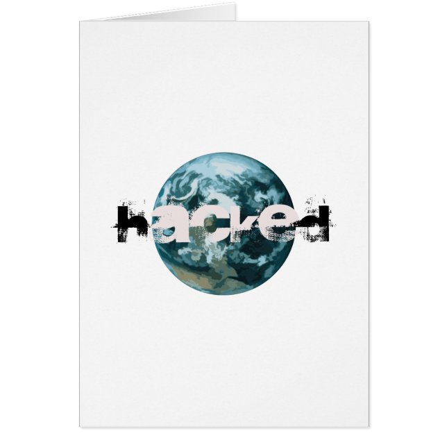 Hackad Planet Earth Hälsningskort (Framsidan)