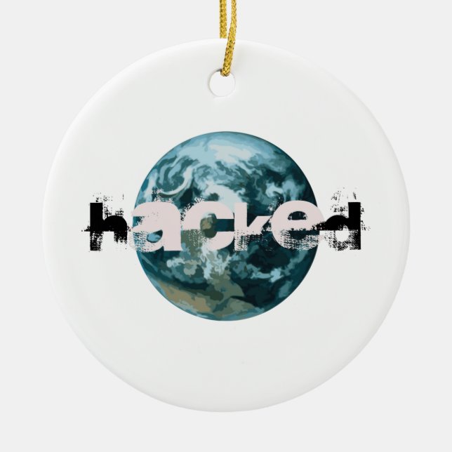 Hackad Planet Earth Julgransprydnad Keramik (Framsidan)