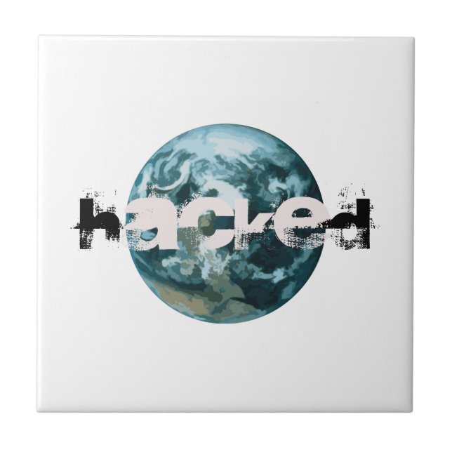 Hackad Planet Earth Kakelplatta (Framsidan)